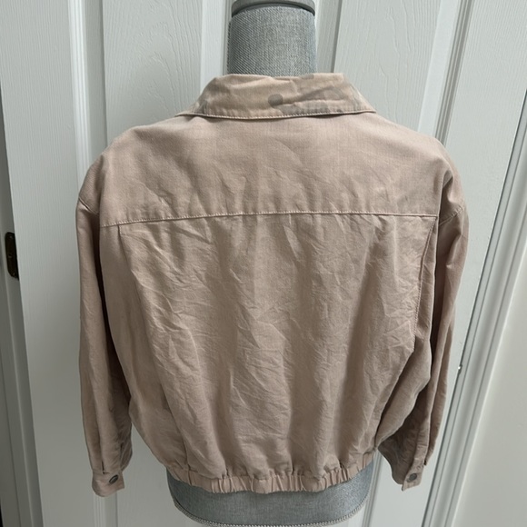 Anthropologie Hei Hei Ronan Camo print cropped linen jacket L - Picture 6 of 15